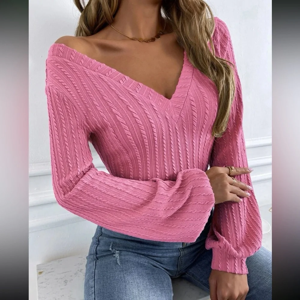 Boho lantern sleeve ribbed top